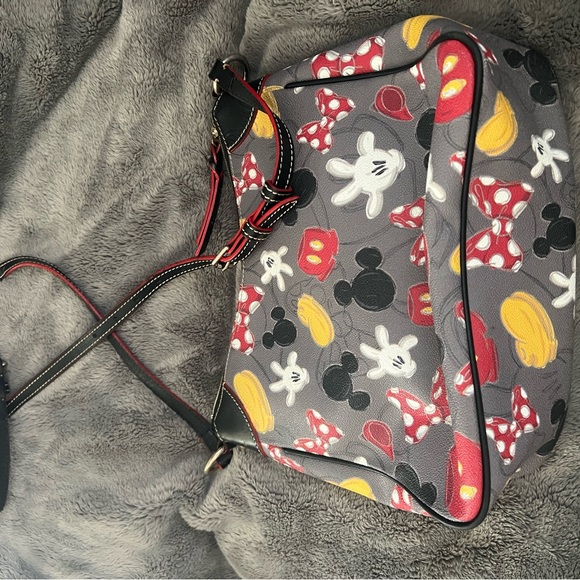 Dooney & Bourke Mickey Mouse Gray and Red Shoulder Bag - Picture 2 of 3